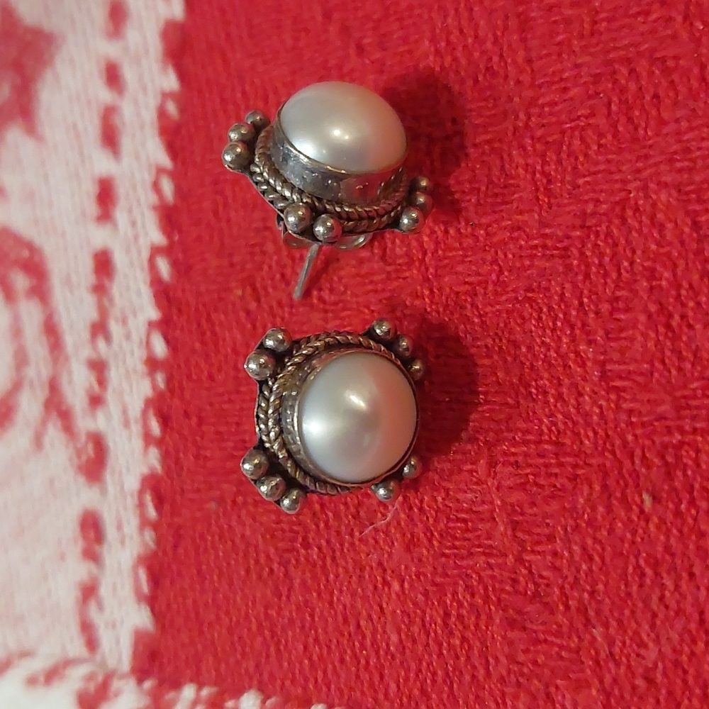 Pearl Sterling Silver Earrings